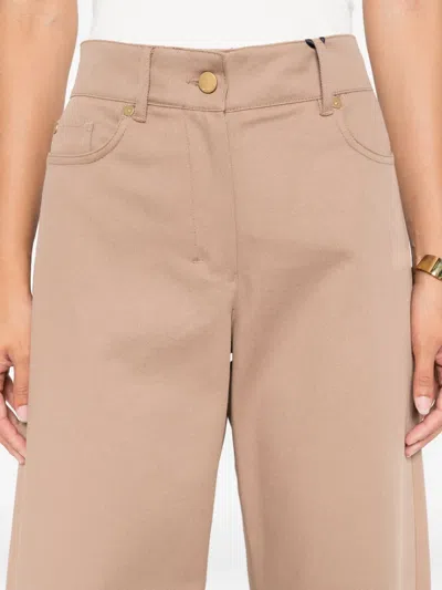 S Max Mara Buttoned Cotton-blend Straight Trousers