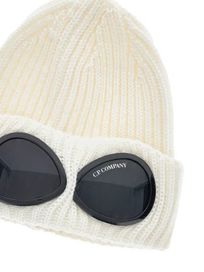 C.p. Company Cream Merino Wool Beanie In Neutral