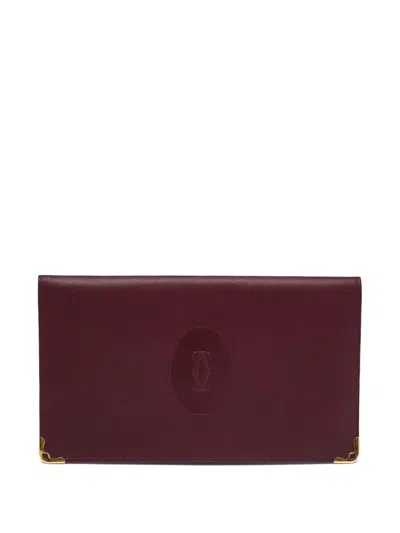 Pre-owned Cartier Must De  Leather Debossed-logo Wallet