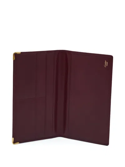 Pre-owned Cartier Must De  Leather Debossed-logo Wallet