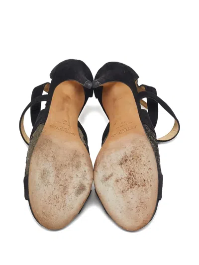 Pre-owned Jimmy Choo 115mm Flyte Suede Lace Sandals
