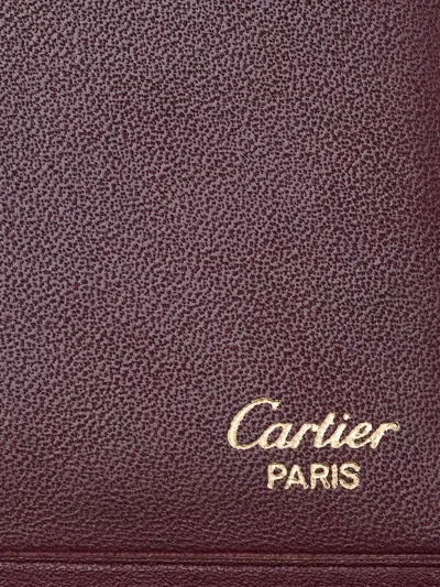 Pre-owned Cartier Must De  Leather Debossed-logo Wallet