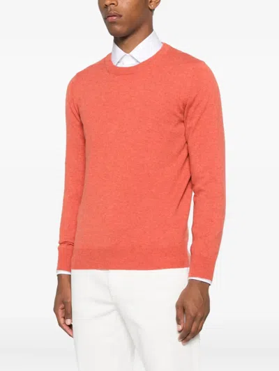 Brunello Cucinelli Round-neck Sweater In Orange
