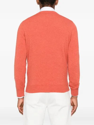 Brunello Cucinelli Round-neck Sweater In Orange