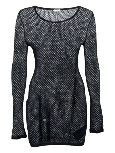 Pre-owned Saint Laurent Mesh Knit Mini Dress