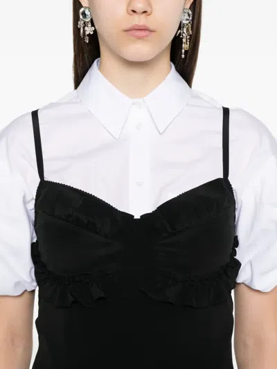 Simone Rocha Womens Black Ruffled Shoulder-straps Woven Midi Dress In Black