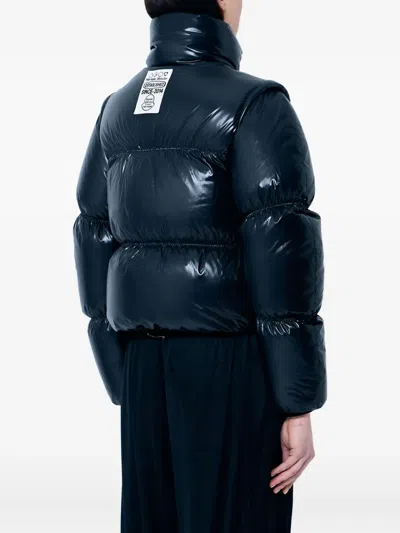 Palm Angels X Moncler Logo-patch Down Jacket In Blue
