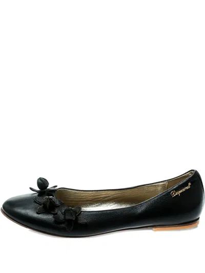 Pre-owned Dsquared2 Flower-detail Leather Ballet Flats