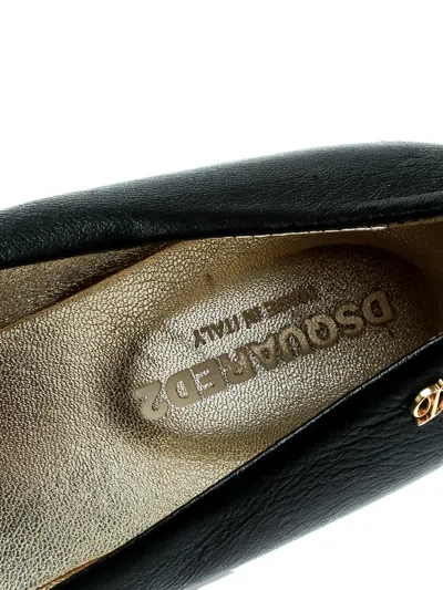 Pre-owned Dsquared2 Flower-detail Leather Ballet Flats