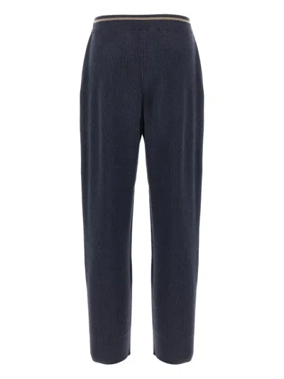 Brunello Cucinelli English Ribbed Trousers Pants Blue