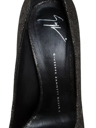Pre-owned Giuseppe Zanotti Vintage 115mm Glittered Peep-toe Pumps