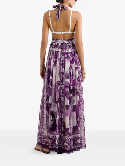 Dolce & Gabbana Majolica-print Maxi Dress In Multi