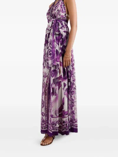Dolce & Gabbana Majolica-print Maxi Dress In Multi