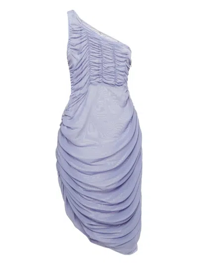 Pre-owned Danielle Guizio Ruched One-shoulder Mini Dress