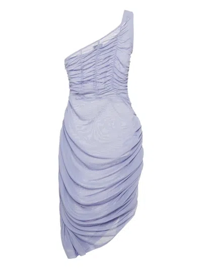 Pre-owned Danielle Guizio Ruched One-shoulder Mini Dress