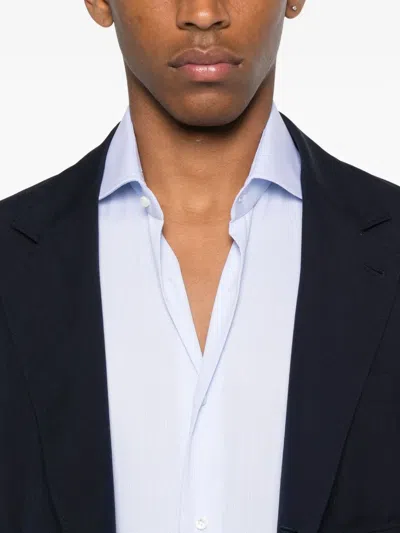 Barba Napoli Barba Button-down Cotton Shirt In Blue