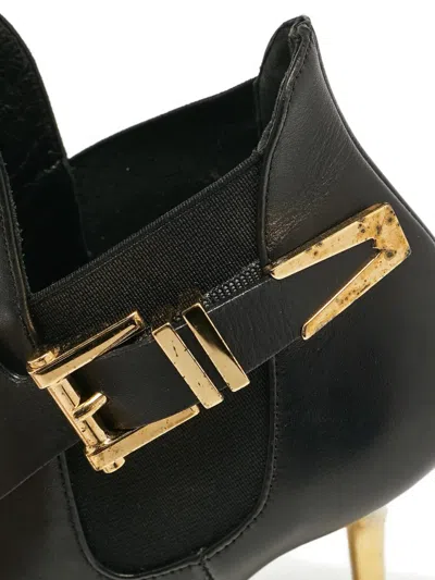 Pre-owned Versace Medusa Buckle Pointed-toe Boots