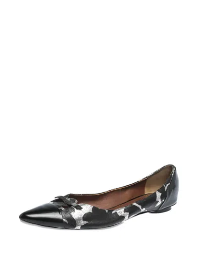 Pre-owned Marc Jacobs Pointed-toe Bow-detail Ballet Flats