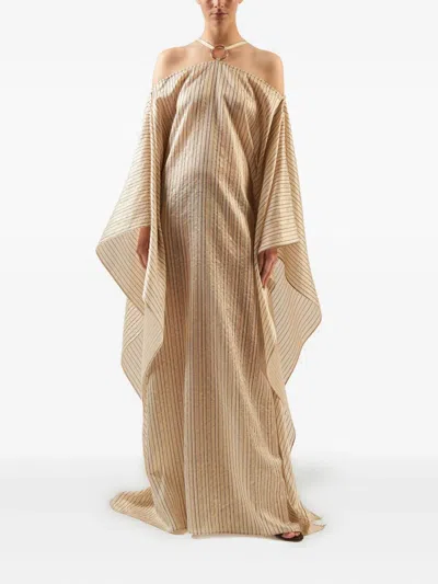 Taller Marmo Sepik Striped-pattern Maxi Dress In Brown