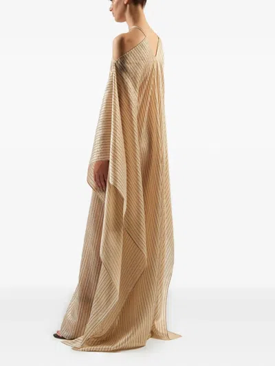 Taller Marmo Sepik Striped-pattern Maxi Dress In Brown