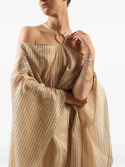 Taller Marmo Sepik Striped-pattern Maxi Dress In Brown