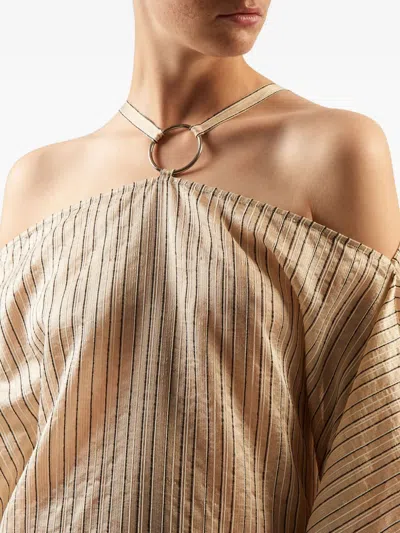 Taller Marmo Sepik Striped-pattern Maxi Dress In Brown
