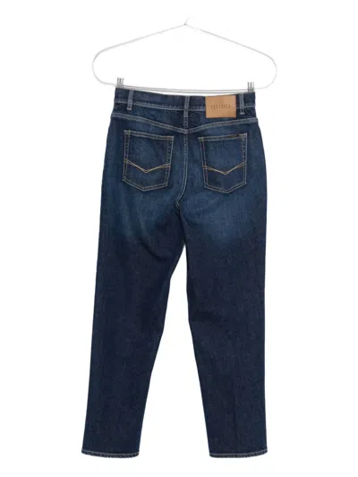 Peserico Embossed Patch Denim Jeans In Blue