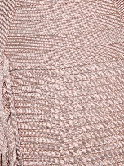 Pre-owned Herve Leger Bandage Fringe Mini Dress
