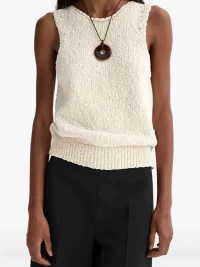 Rohe Textured Sleeveless Top In White