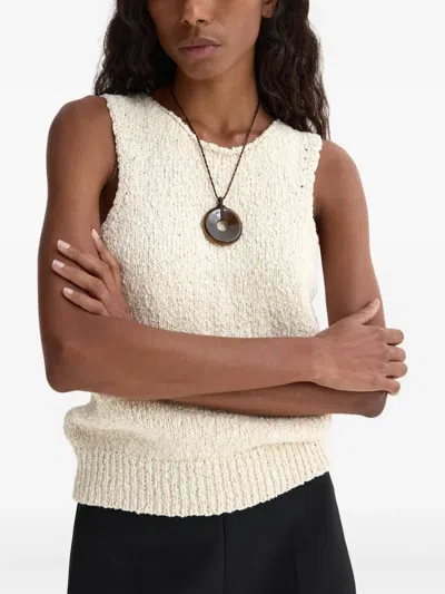 Rohe Textured Sleeveless Top In White