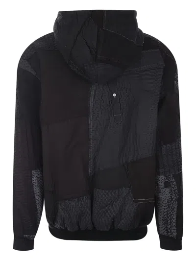By Walid Patchwork Zip-up Hoodie In Black