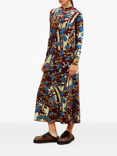 Colville Floral-pattern Velvet Maxi Dress In Multi