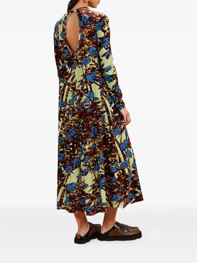 Colville Floral-pattern Velvet Maxi Dress In Multi