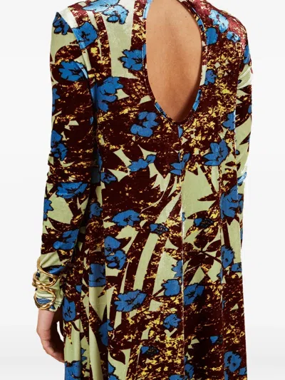 Colville Floral-pattern Velvet Maxi Dress In Multi