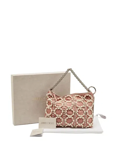 Pre-owned Jimmy Choo Chain-strap Embellished Satin Shoulder Bag