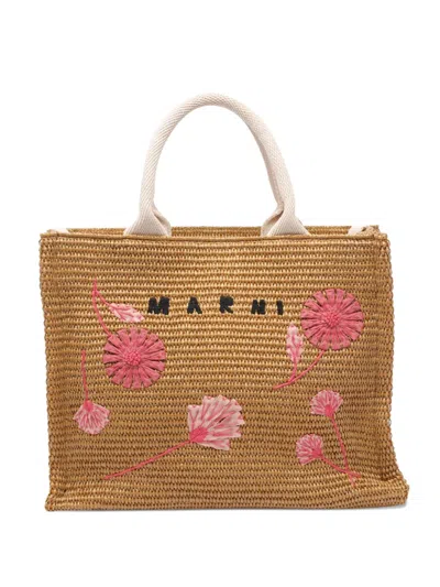 Marni Medium Embroidered-floral Tote Bag