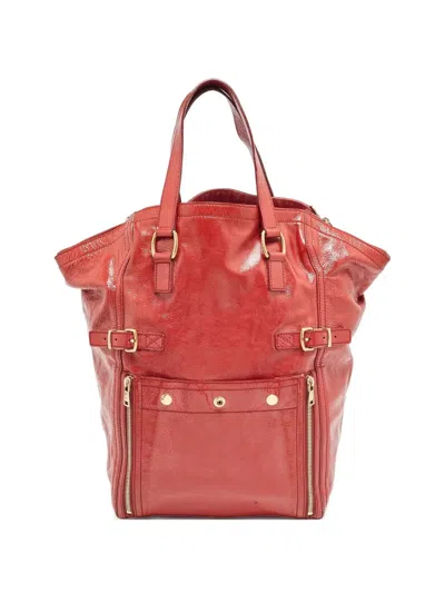 Pre-owned Saint Laurent Patent-leather Buckled Tote Bag