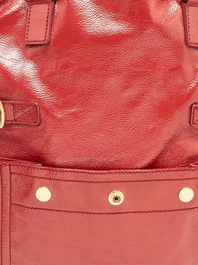 Pre-owned Saint Laurent Patent-leather Buckled Tote Bag