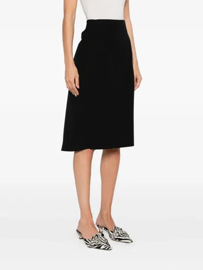 Mugler Panelled Midi Skirt In Black