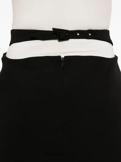 Mugler Panelled Midi Skirt In Black