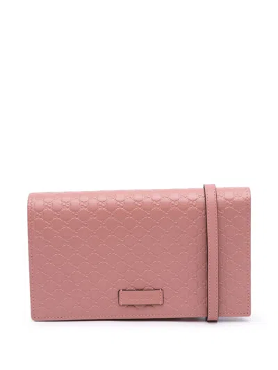Pre-owned Gucci 2000-2015 Microssima Wallet On Strap Crossbody Bag
