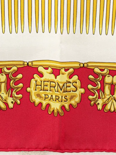 Pre-owned Hermes 20th Century Les Cavalier D Or Silk Scarf Scarves