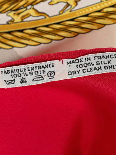 Pre-owned Hermes 20th Century Les Cavalier D Or Silk Scarf Scarves