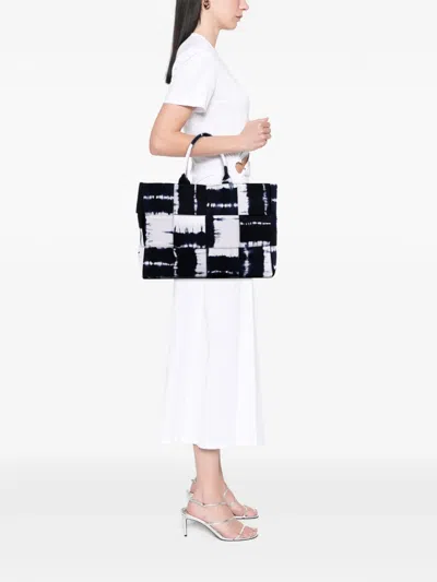 Pre-owned Bottega Veneta 2012-2025 Large Denim Intrecciato Tie Dye Arco Tote Bag