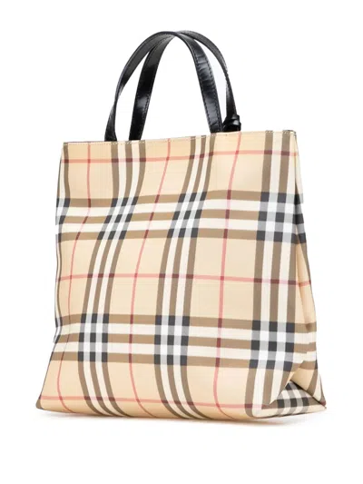 Pre-owned Burberry 2000-2017 House Check Canvas Tote Bag