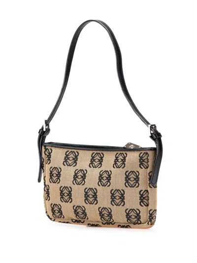 Pre-owned Loewe 2003 Mini Anagram Canvas Pochette Shoulder Bag