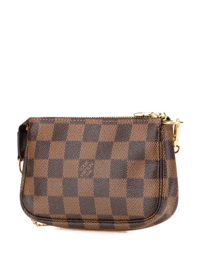 Pre-owned Louis Vuitton 2008 Damier Ebene Trunks And Bags Mini Pochette Accessoires Handbag