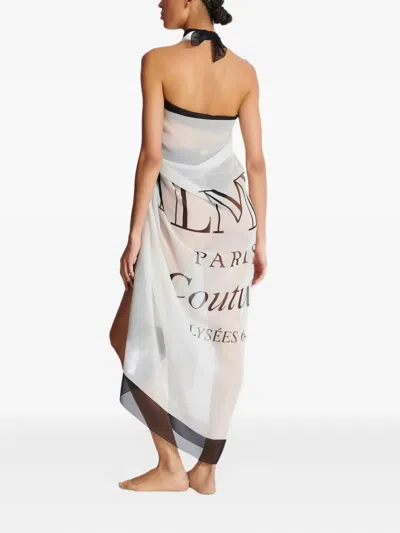 Balmain Couture Printed Two-tone Beach Wrap In Gray
