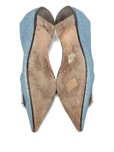 Pre-owned Sergio Rossi Vintage Glittered Pointed-toe Flat Pumps