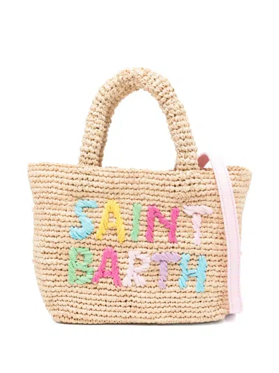 Mc2 Saint Barth Mid Beach Embroidered Raffia Tote Bag